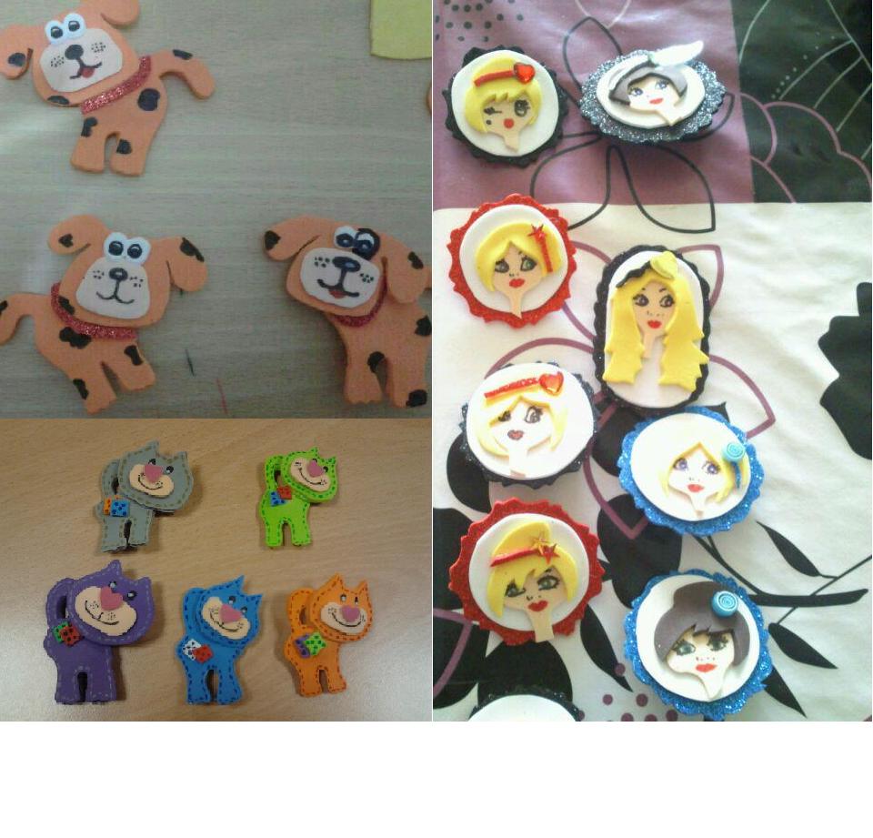 Broches de goma eva